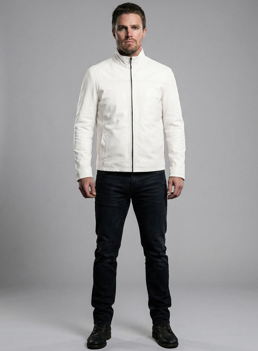 Off White Stephen Amell Arrow Leather Jacket
