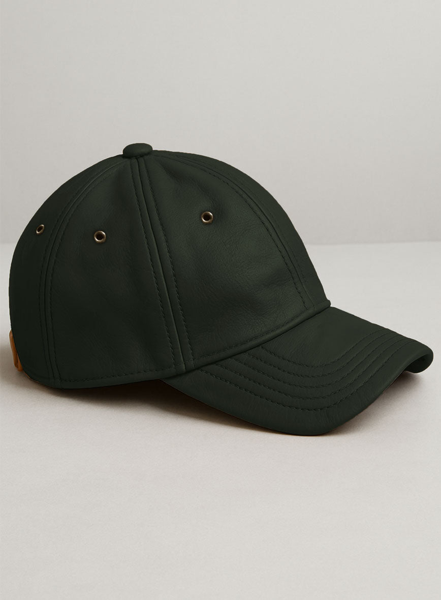 Olive Leather Sport Cap