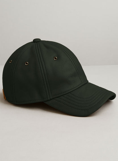 Olive Leather Sport Cap