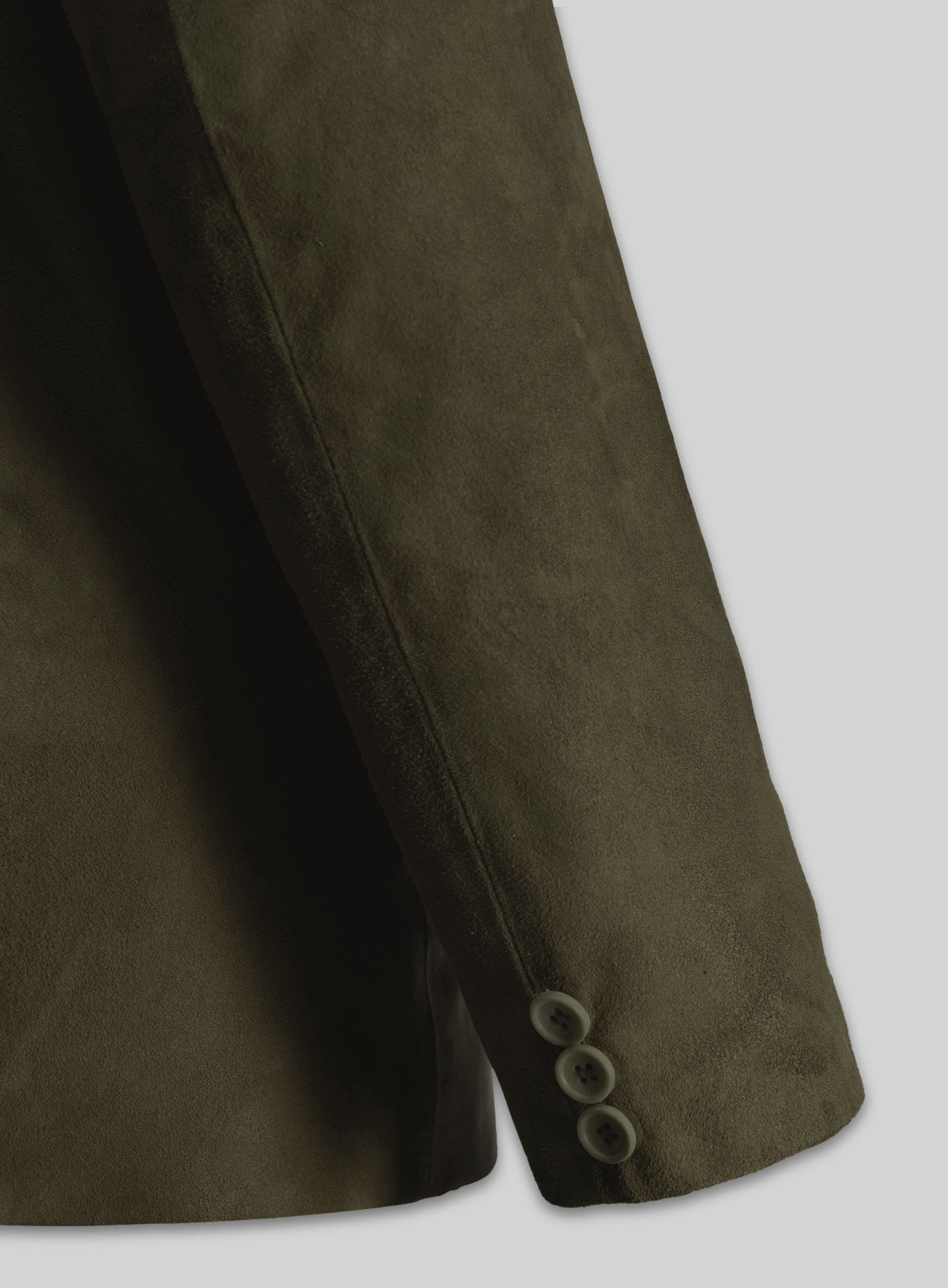 Olive Green Suede Leather Blazer
