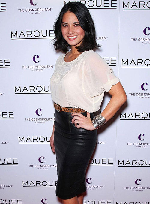 Olivia Munn Leather Skirt - LeatherCult