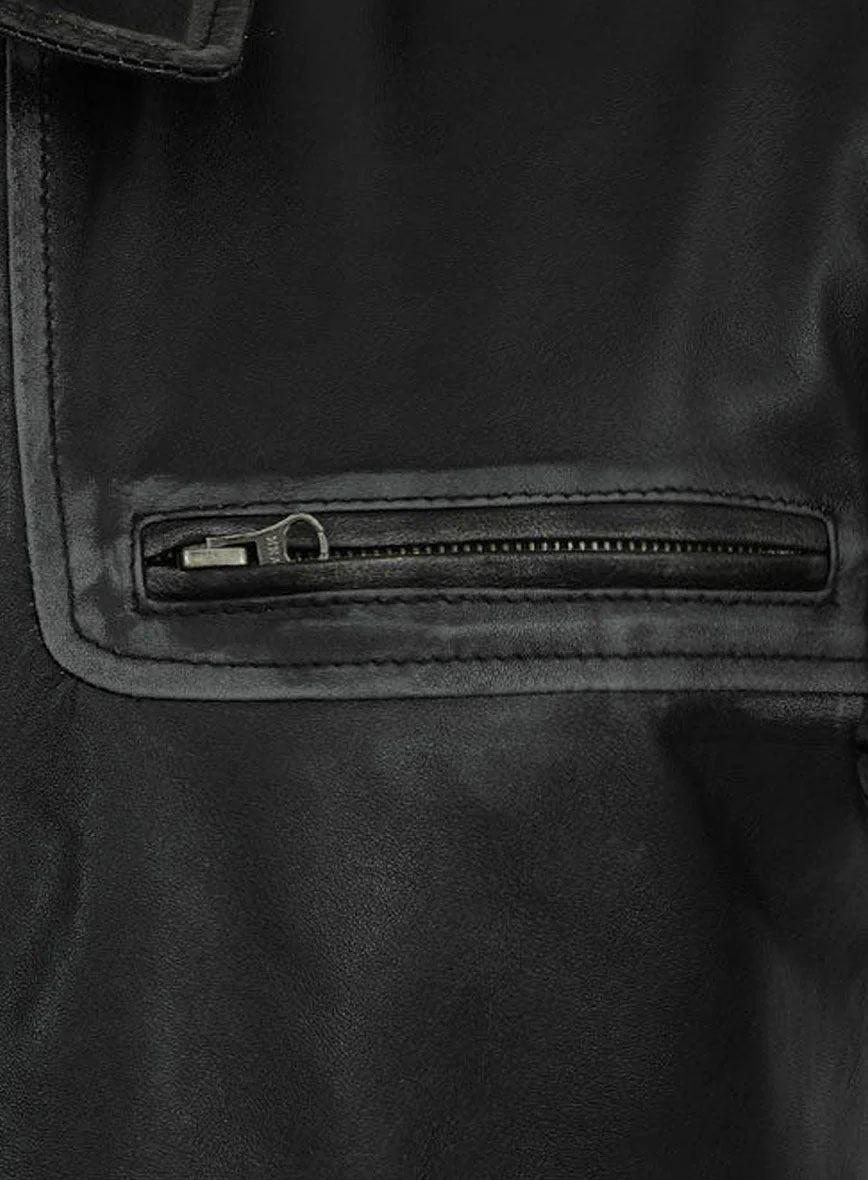 Ontario Rubbed Black Leather Jacket