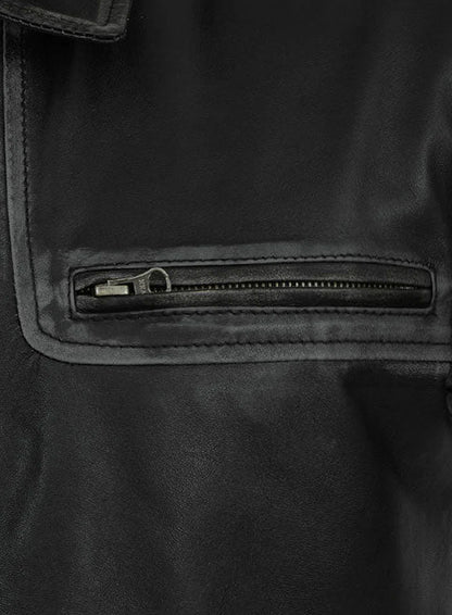 Ontario Rubbed Black Leather Jacket