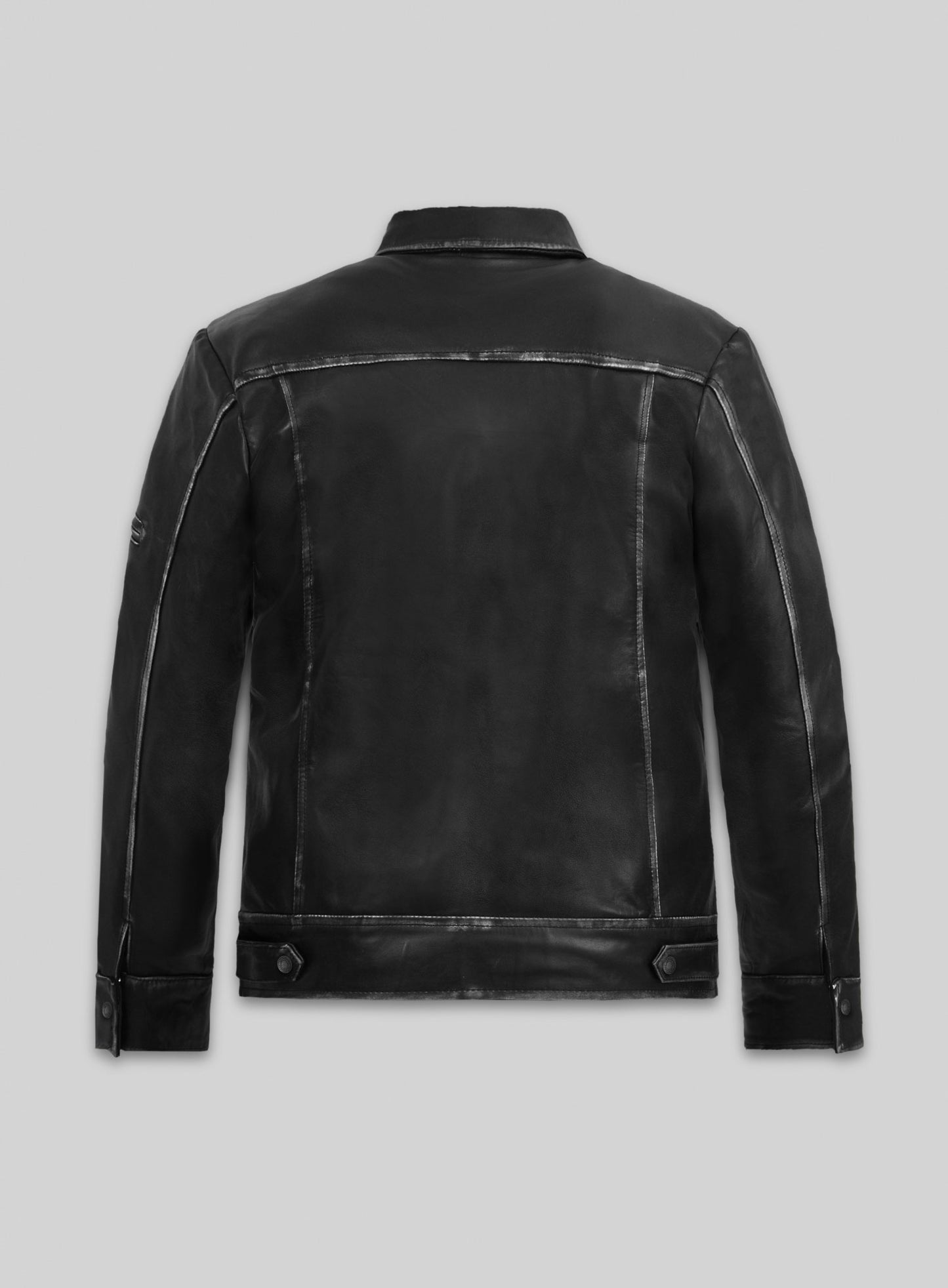 Ontario Rubbed Black Leather Jacket