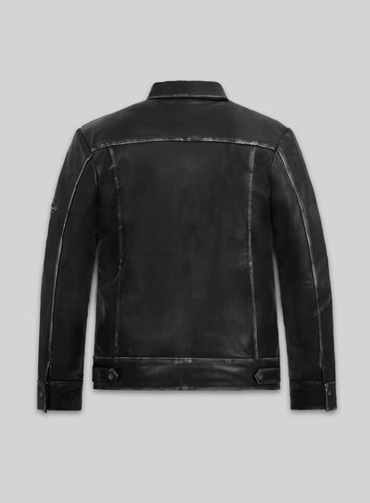Ontario Rubbed Black Leather Jacket