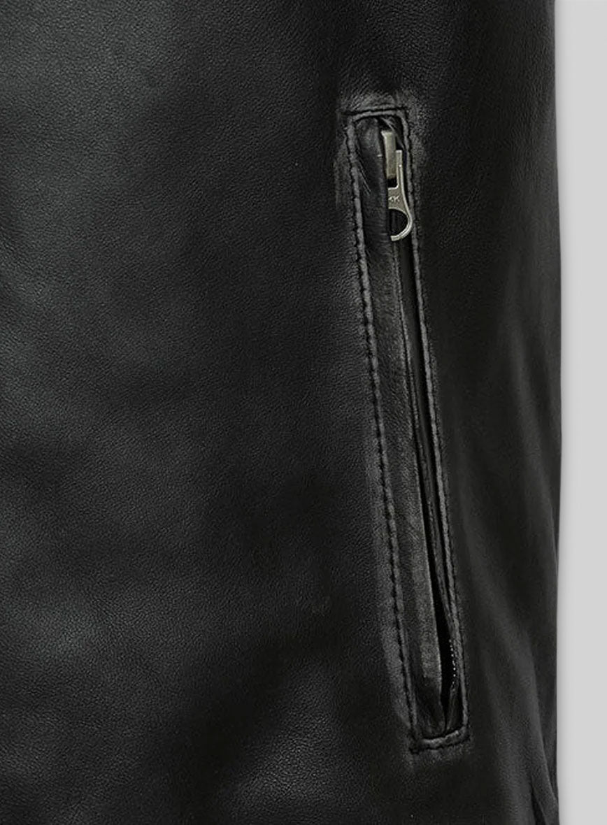 Ontario Rubbed Black Leather Jacket
