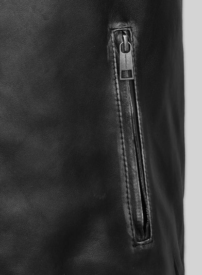 Ontario Rubbed Black Leather Jacket