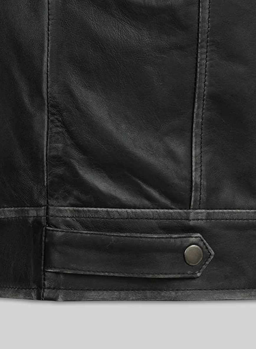 Ontario Rubbed Black Leather Jacket