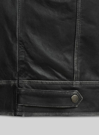 Ontario Rubbed Black Leather Jacket