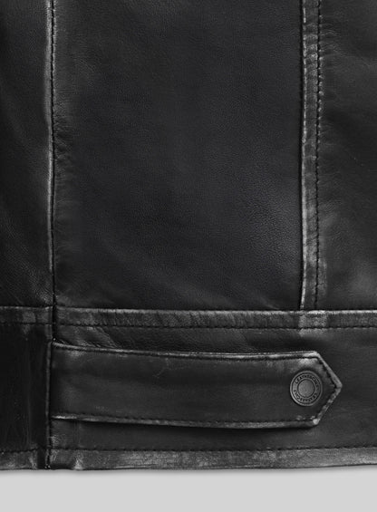 Ontario Rubbed Black Leather Jacket