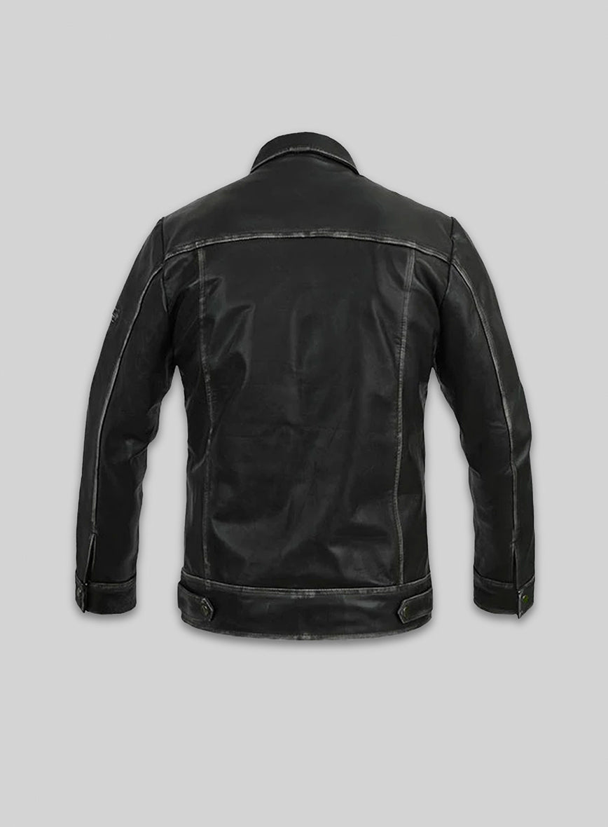 Ontario Rubbed Black Leather Jacket