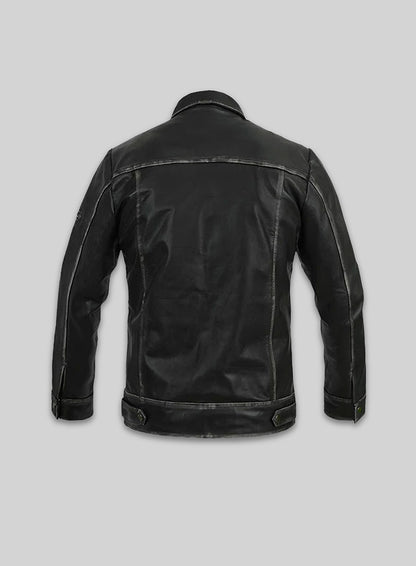Ontario Rubbed Black Leather Jacket