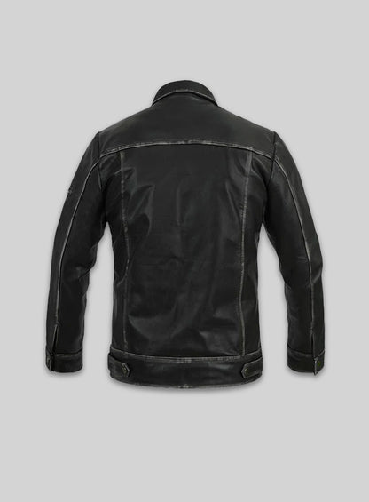 Ontario Rubbed Black Leather Jacket