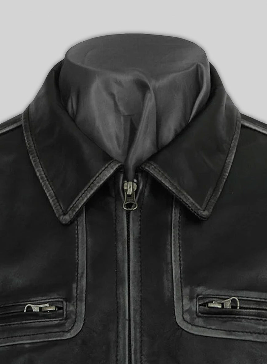 Ontario Rubbed Black Leather Jacket
