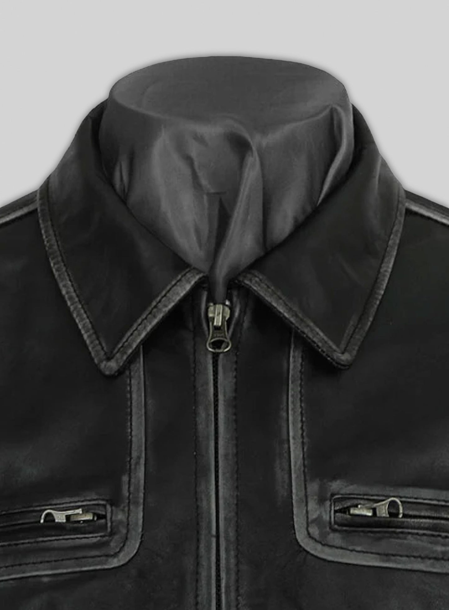 Ontario Rubbed Black Leather Jacket