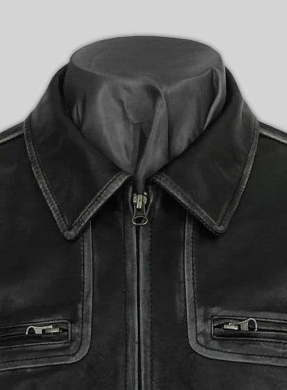 Ontario Rubbed Black Leather Jacket
