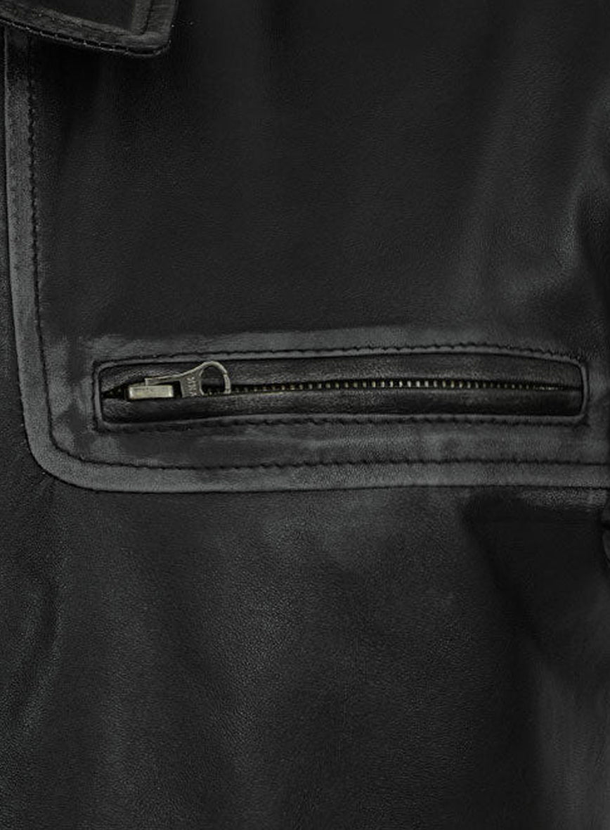 Ontario Rubbed Black Leather Jacket