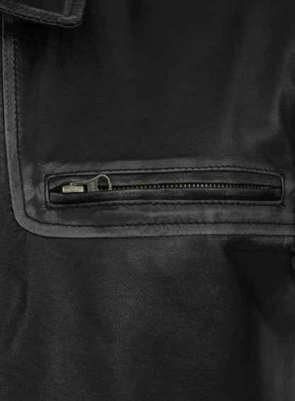 Ontario Rubbed Black Leather Jacket