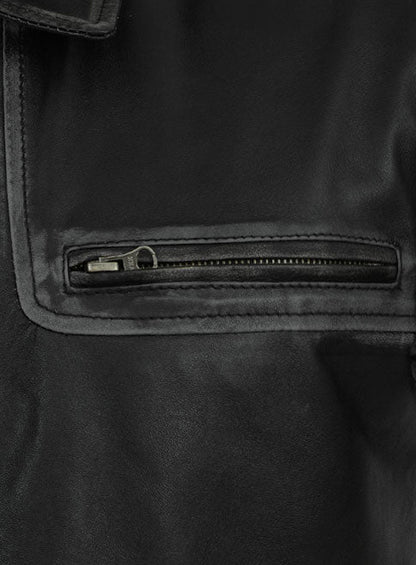 Ontario Rubbed Black Leather Jacket