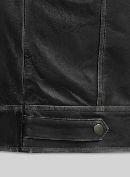 Ontario Rubbed Black Leather Jacket