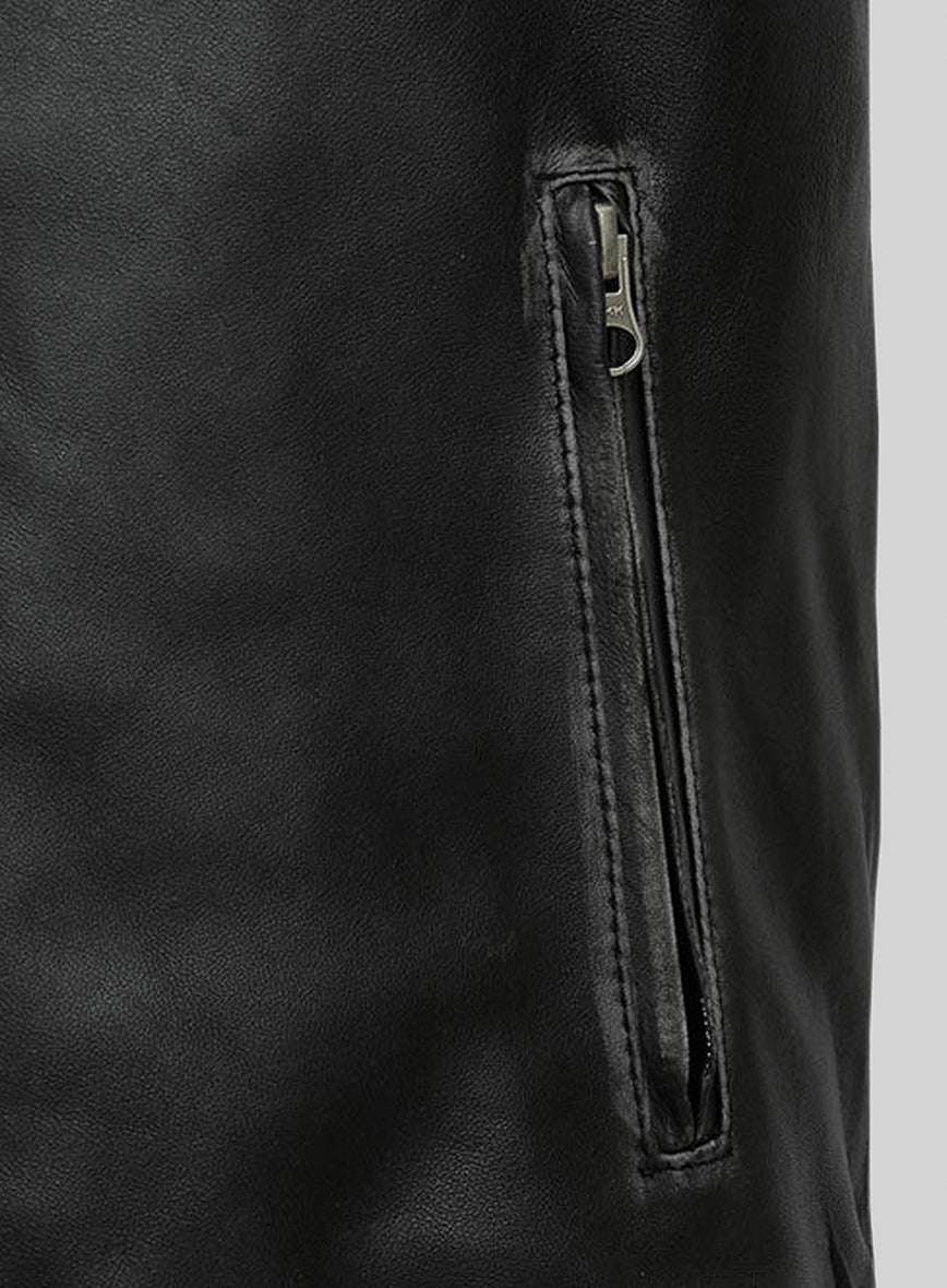 Ontario Rubbed Black Leather Jacket