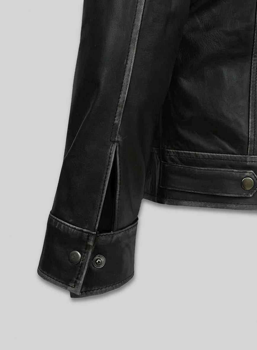 Ontario Rubbed Black Leather Jacket