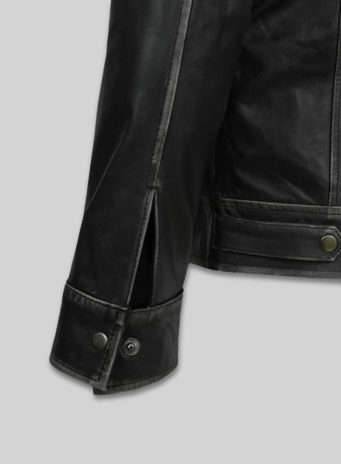 Ontario Rubbed Black Leather Jacket