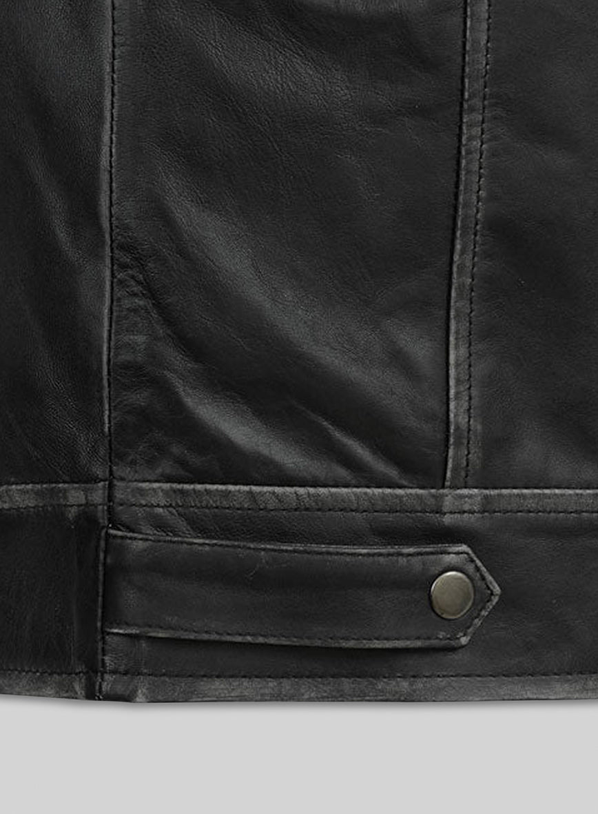 Ontario Rubbed Black Leather Jacket
