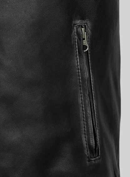 Ontario Rubbed Black Leather Jacket