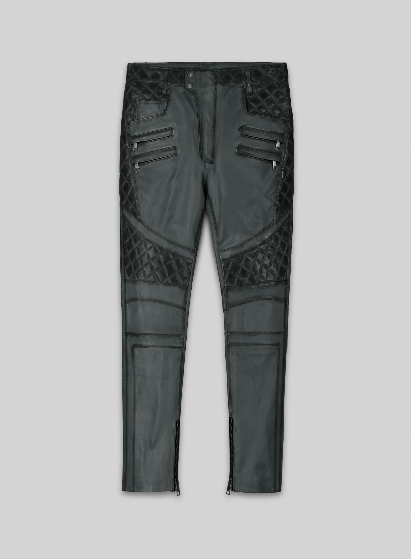 Outlaw Burnt Charcoal Leather Pants