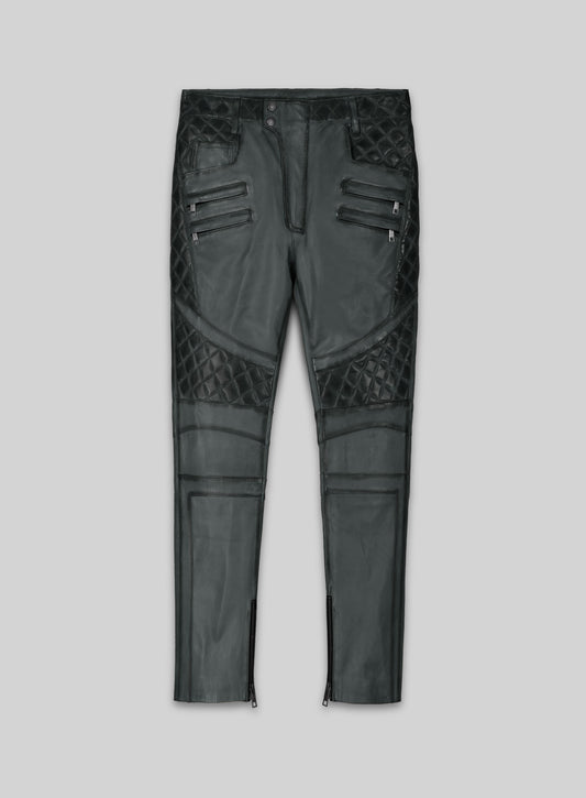 Outlaw Burnt Charcoal Leather Pants