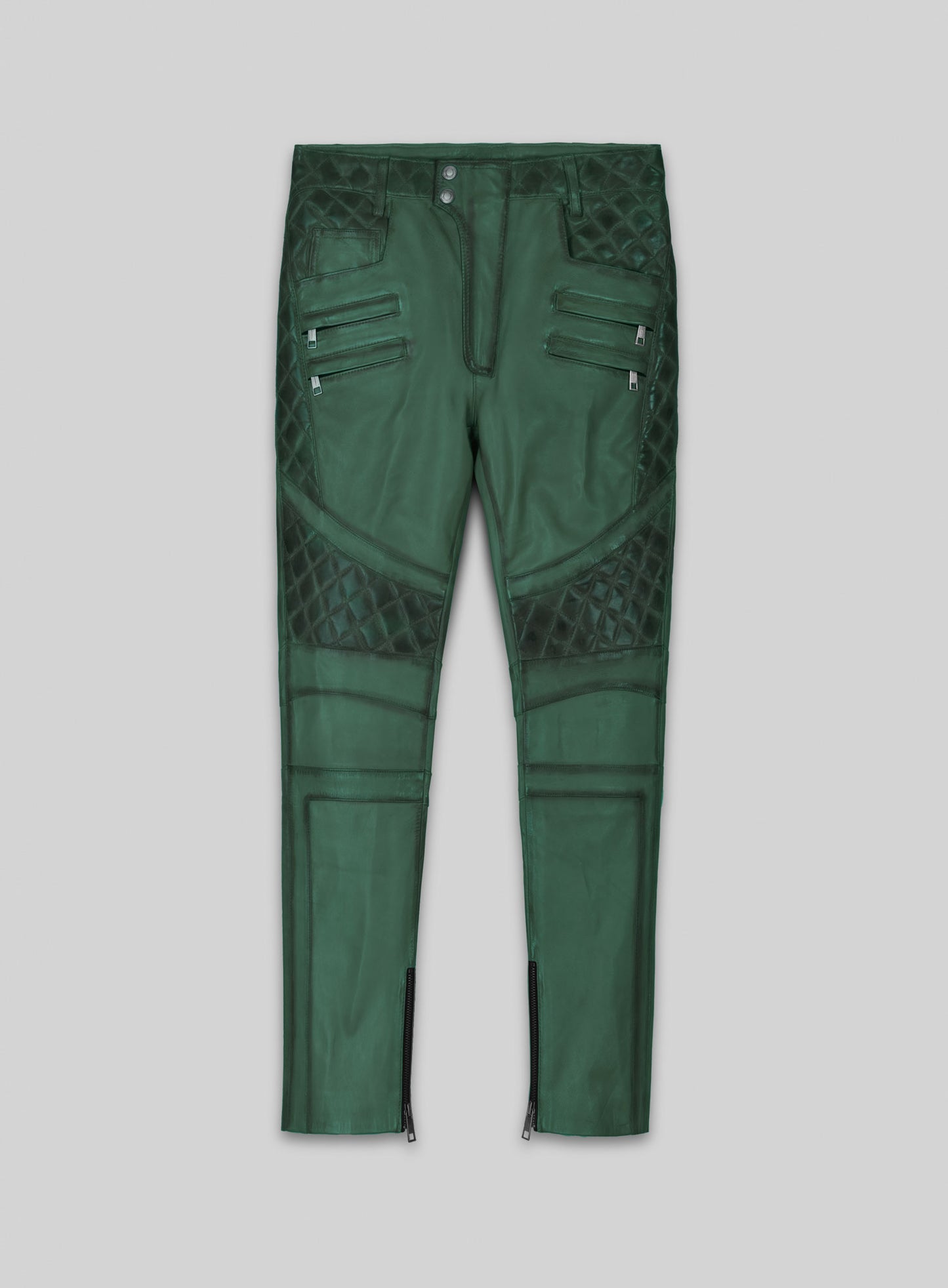 Outlaw Burnt Green Leather Pants