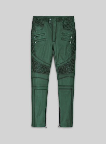Outlaw Burnt Green Leather Pants