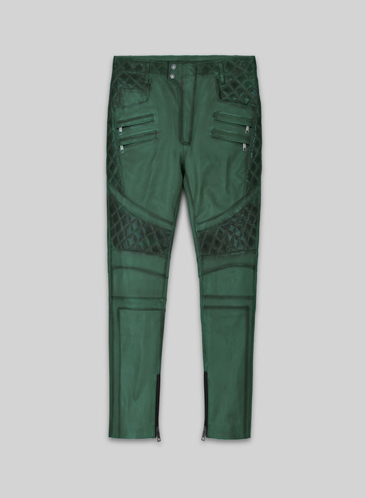 Outlaw Burnt Green Leather Pants