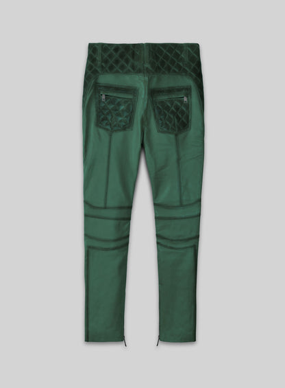 Outlaw Burnt Green Leather Pants