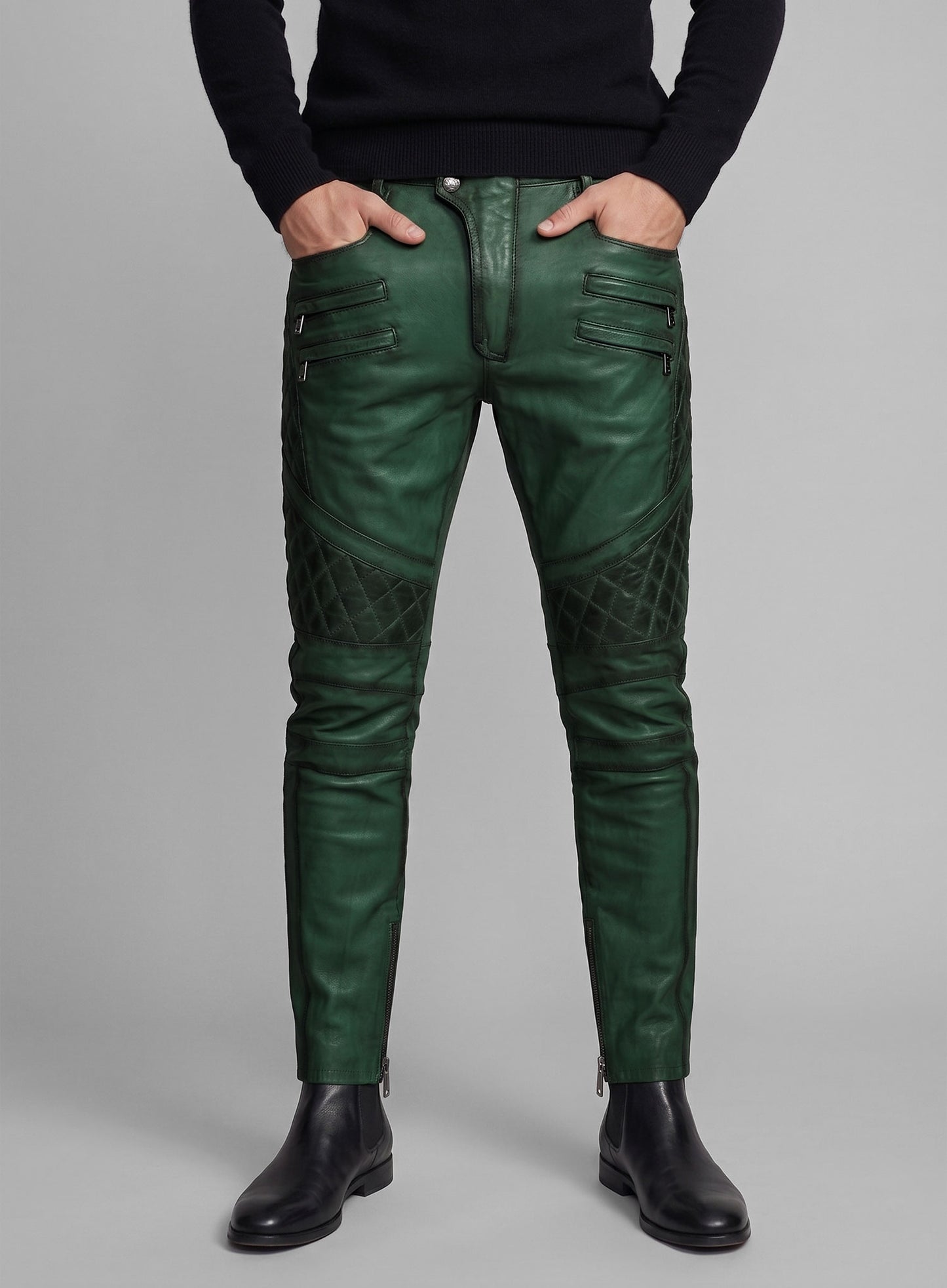 Outlaw Burnt Green Leather Pants