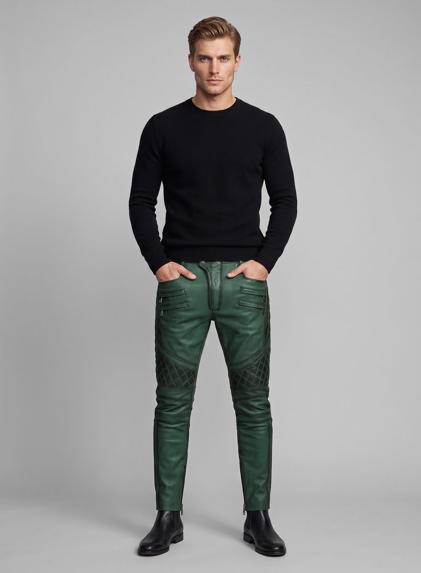 Outlaw Burnt Green Leather Pants
