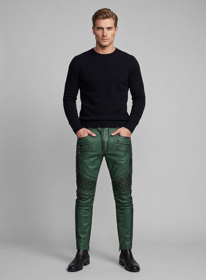 Outlaw Burnt Green Leather Pants