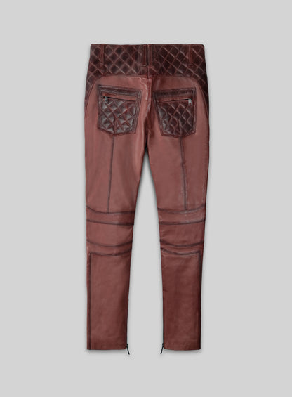 Outlaw Burnt Maroon Leather Pants