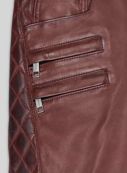 Outlaw Burnt Maroon Leather Pants