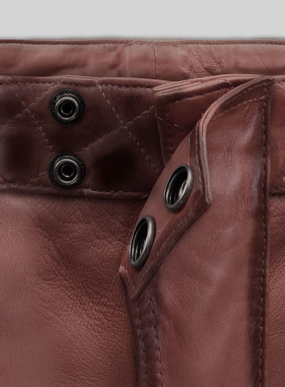 Outlaw Burnt Maroon Leather Pants