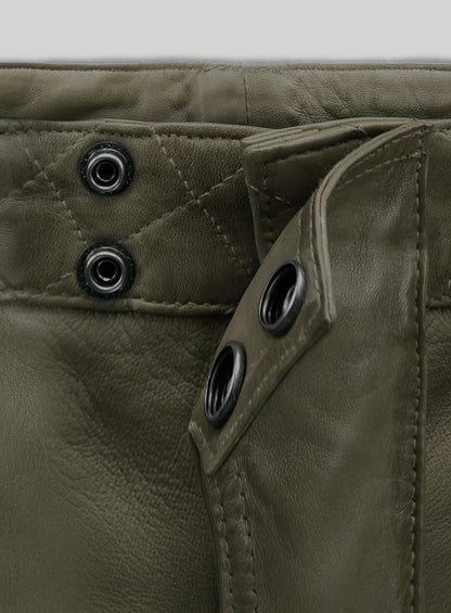 Outlaw Burnt Olive Leather Pants