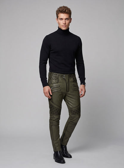 Outlaw Burnt Olive Leather Pants