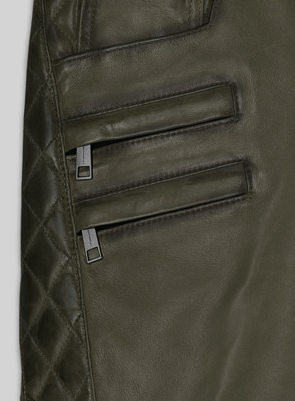 Outlaw Burnt Olive Leather Pants