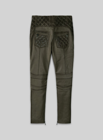Outlaw Burnt Olive Leather Pants