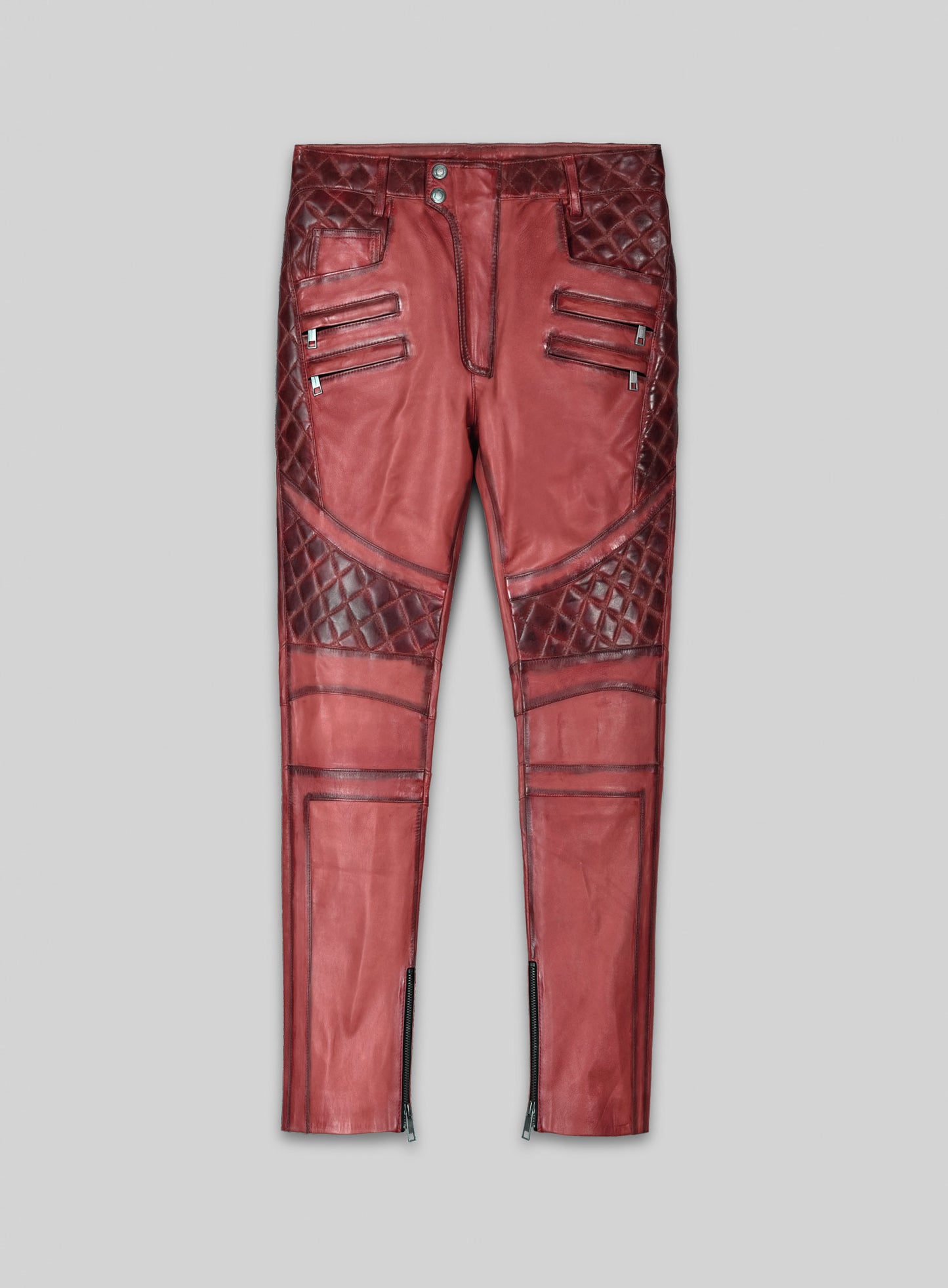 Outlaw Burnt Red Leather Pants