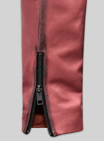 Outlaw Burnt Red Leather Pants