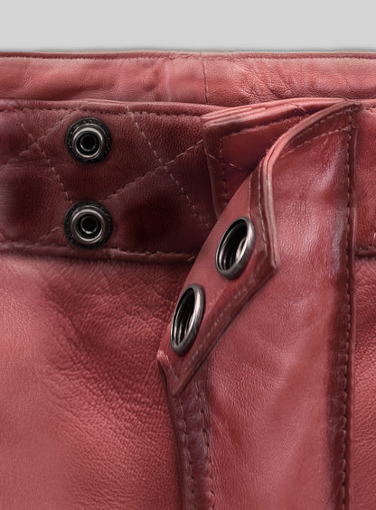 Outlaw Burnt Red Leather Pants