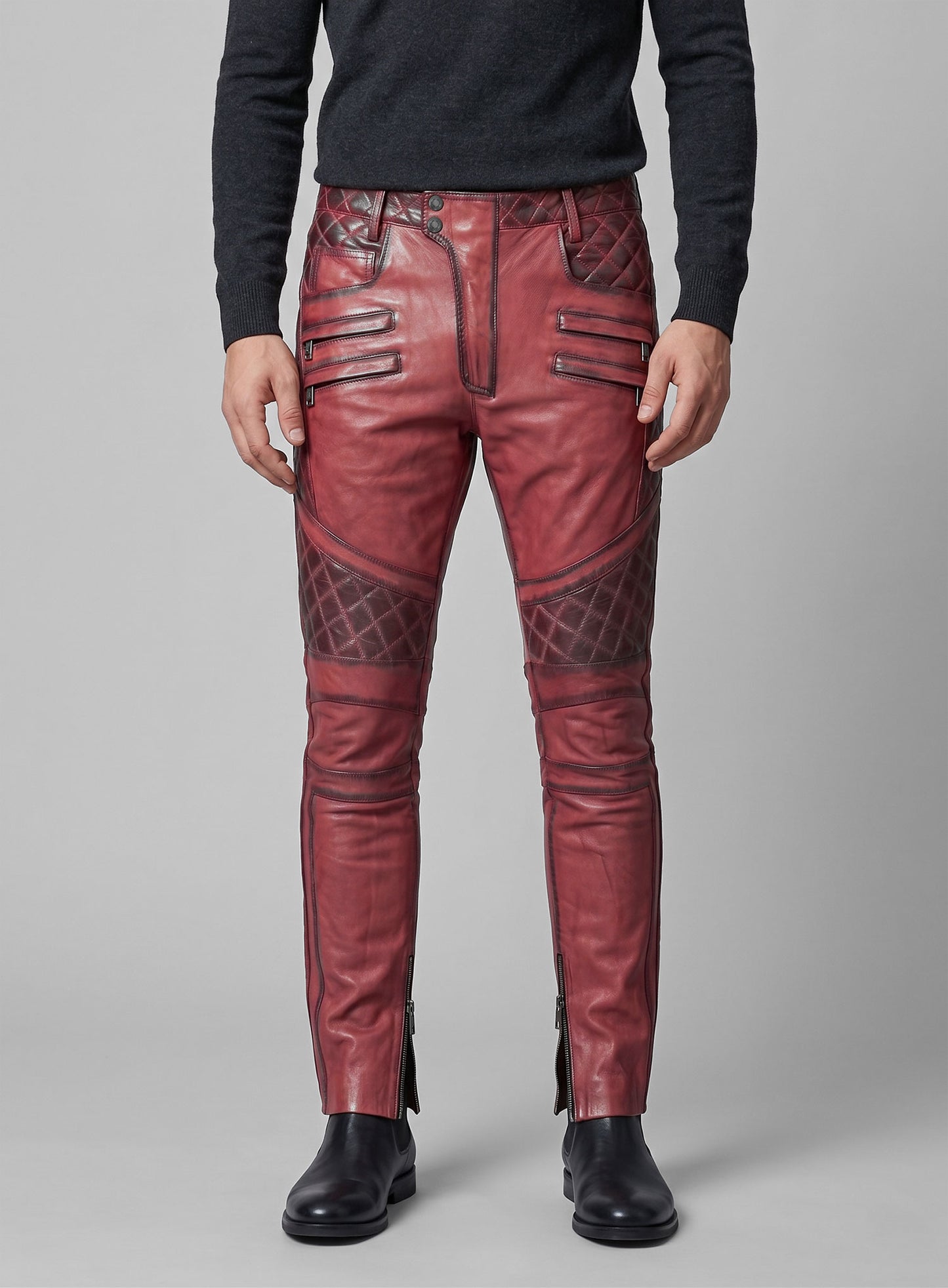 Outlaw Burnt Red Leather Pants