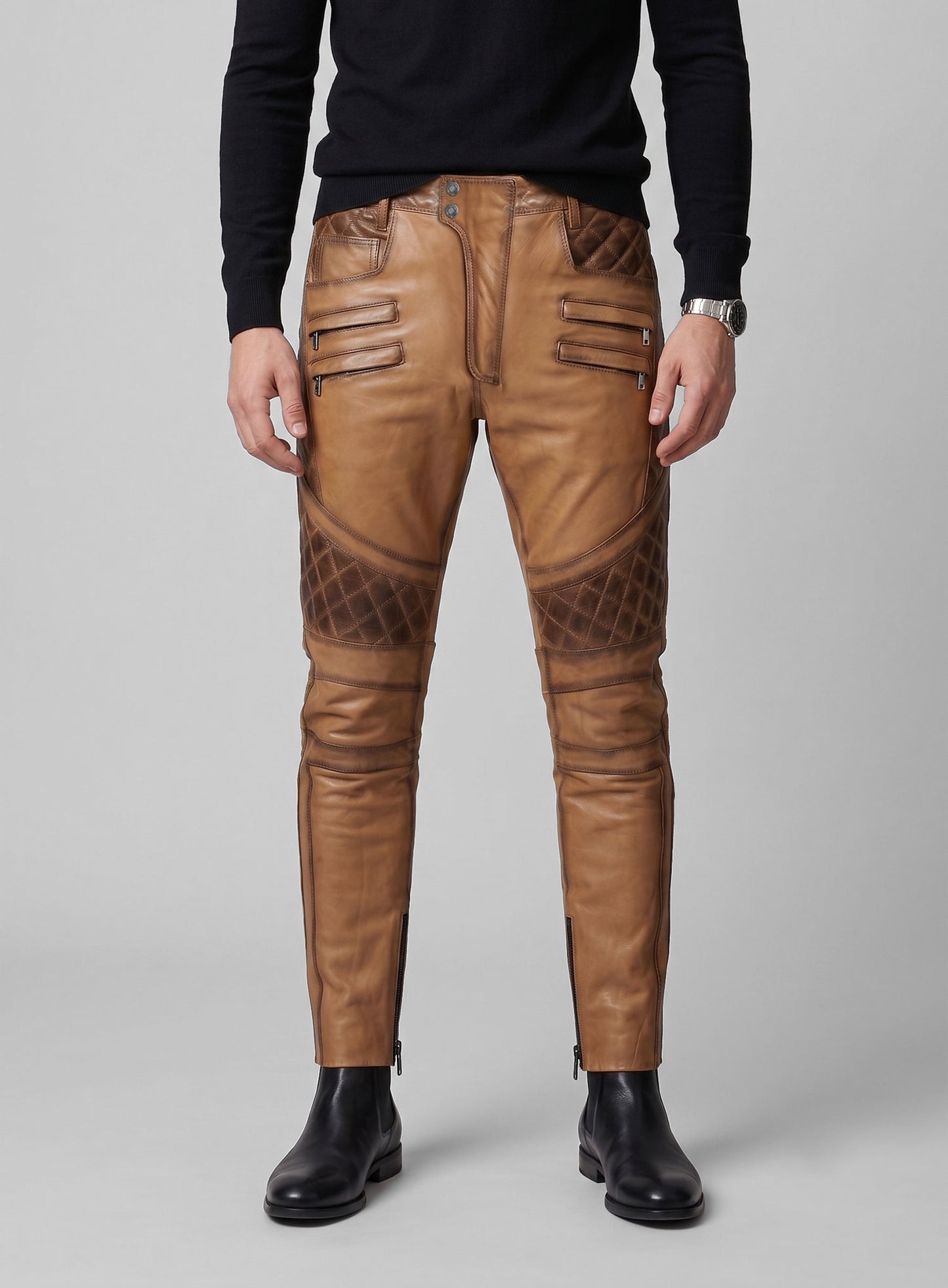 Outlaw Burnt Tan Leather Pants
